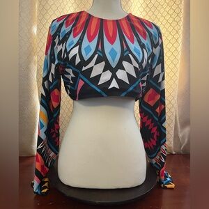Vibrant Geometric Crop Top